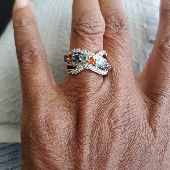 unbranded Jewelry - Kyanite and Zircon Infinity Crossover Ring Size 7